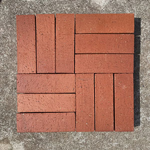 Red basket weave tenger pavers 65mm